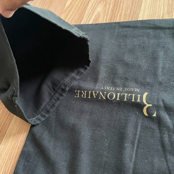 Billionaire Dust Bag Draw String Black Cotton Storage Bag Set of 2 Authentic - Picture 6 of 11